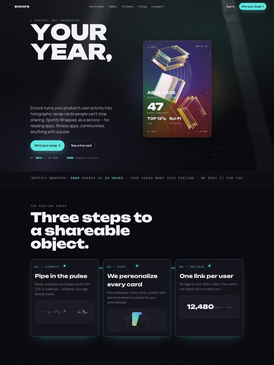 Recap Generator — real product screen